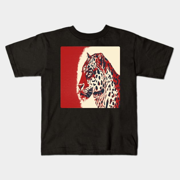 Artistic Leopard's head Cute Hand drawn animal Gift Kids T-Shirt by artist369